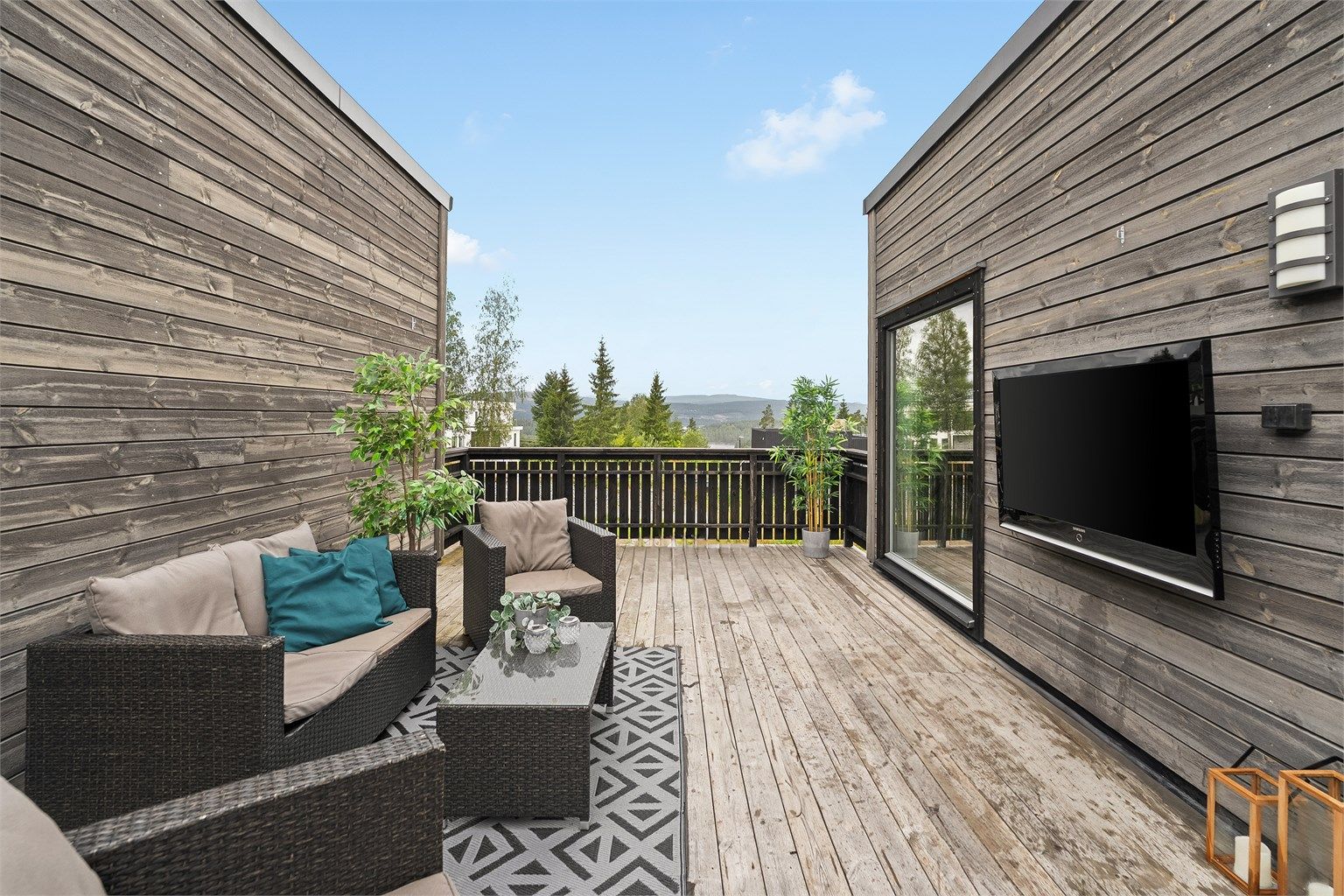 Flott utsikt fra balkongen