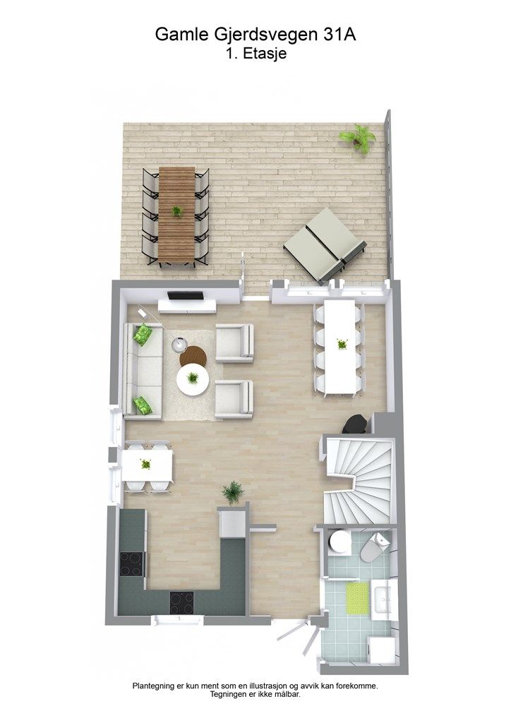 3 D plantegning 1 etasje