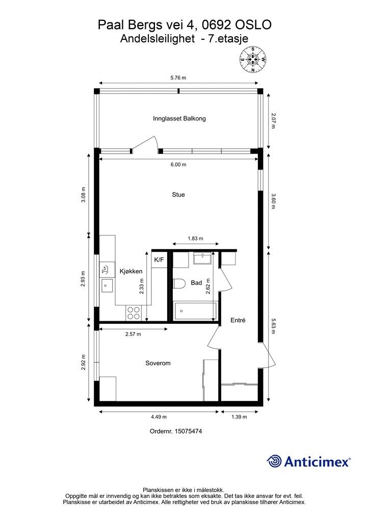 Plantegning, 7. etasje.