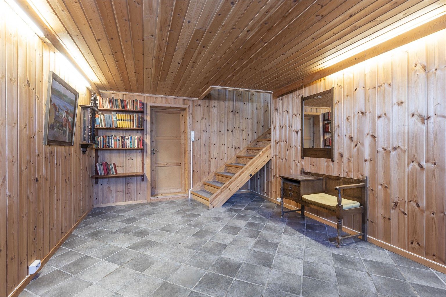 Kjellerstue/hobbyrom med varmekabler i gulv