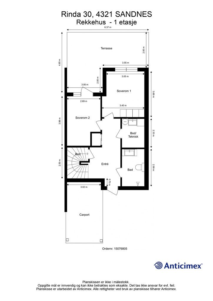 Plantegning 1 etasje.