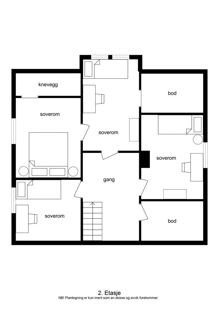 Plantegning 2. etasje/loft