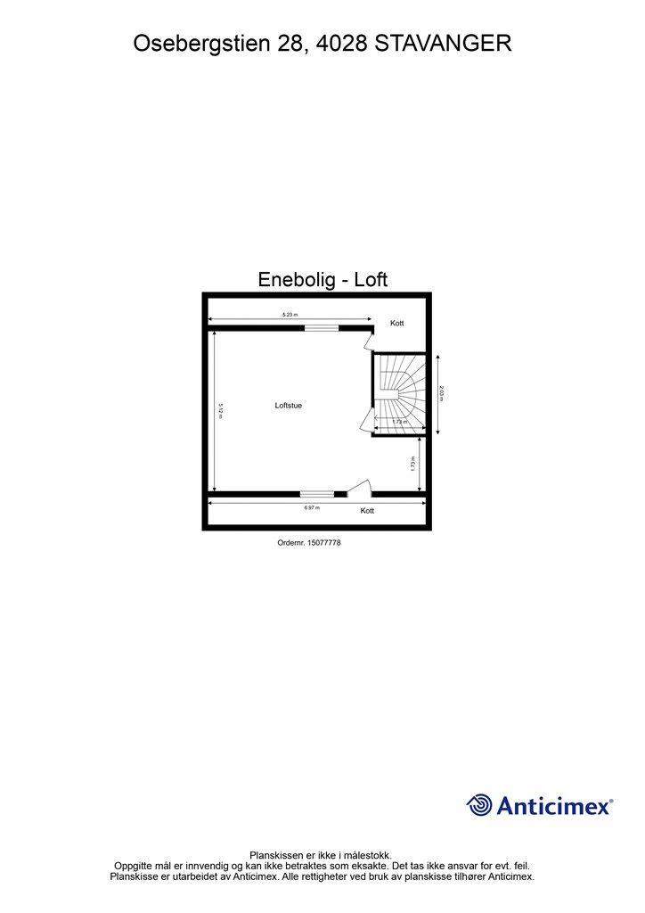 Plantegning loft.