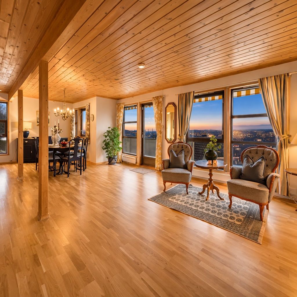 Sjarmerende enderekkehus med solrik hage og flott utsikt