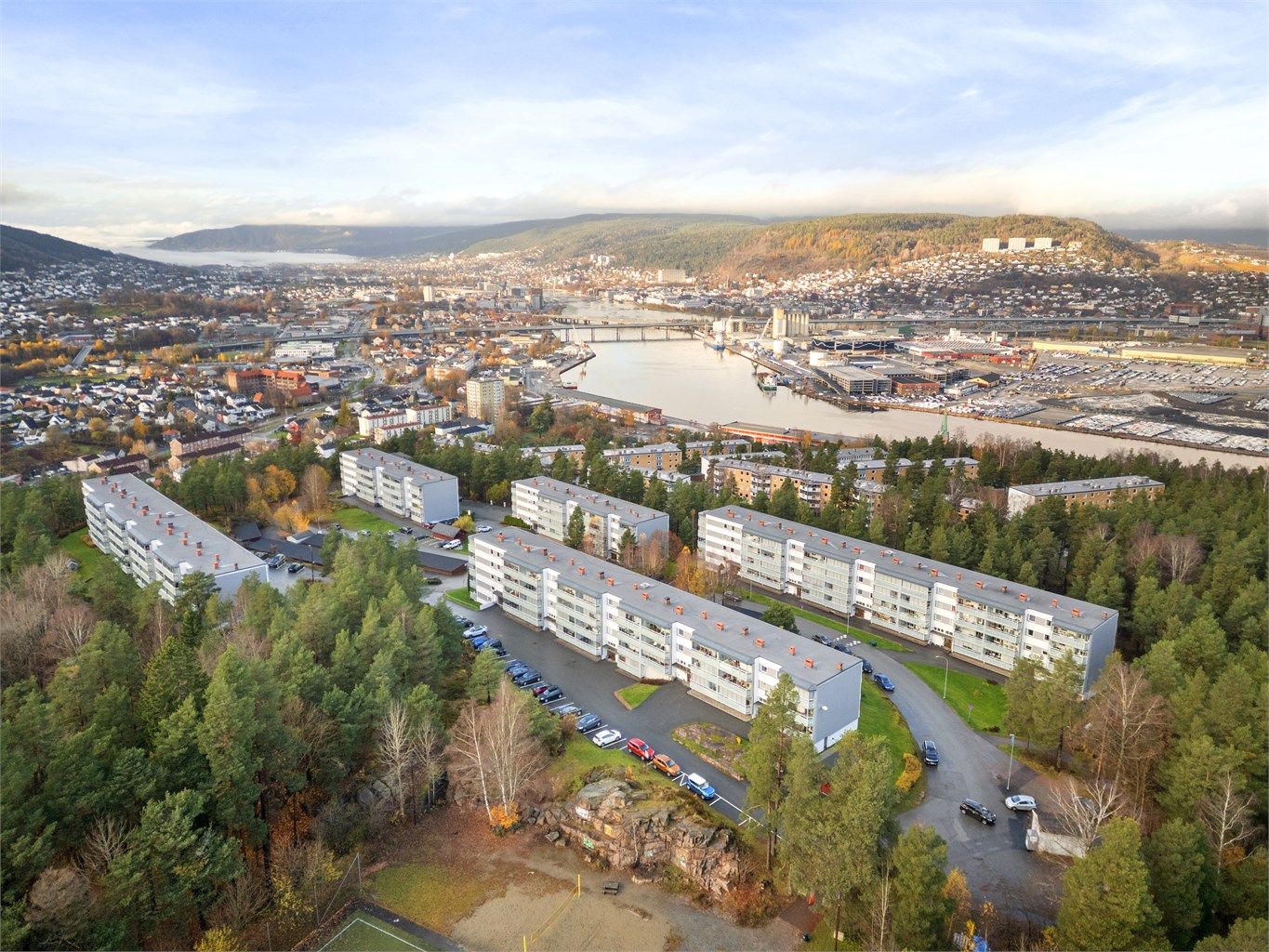 Gangavstand til buss med forbindelser mot Drammen sentrum