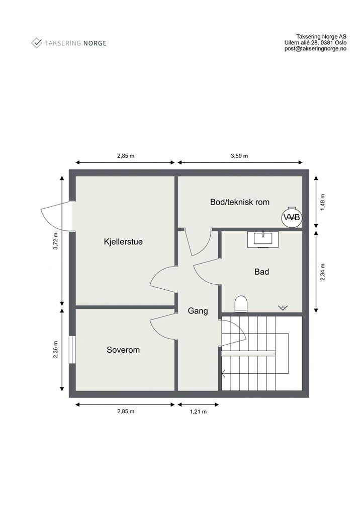 Plantegning underetasje. 
