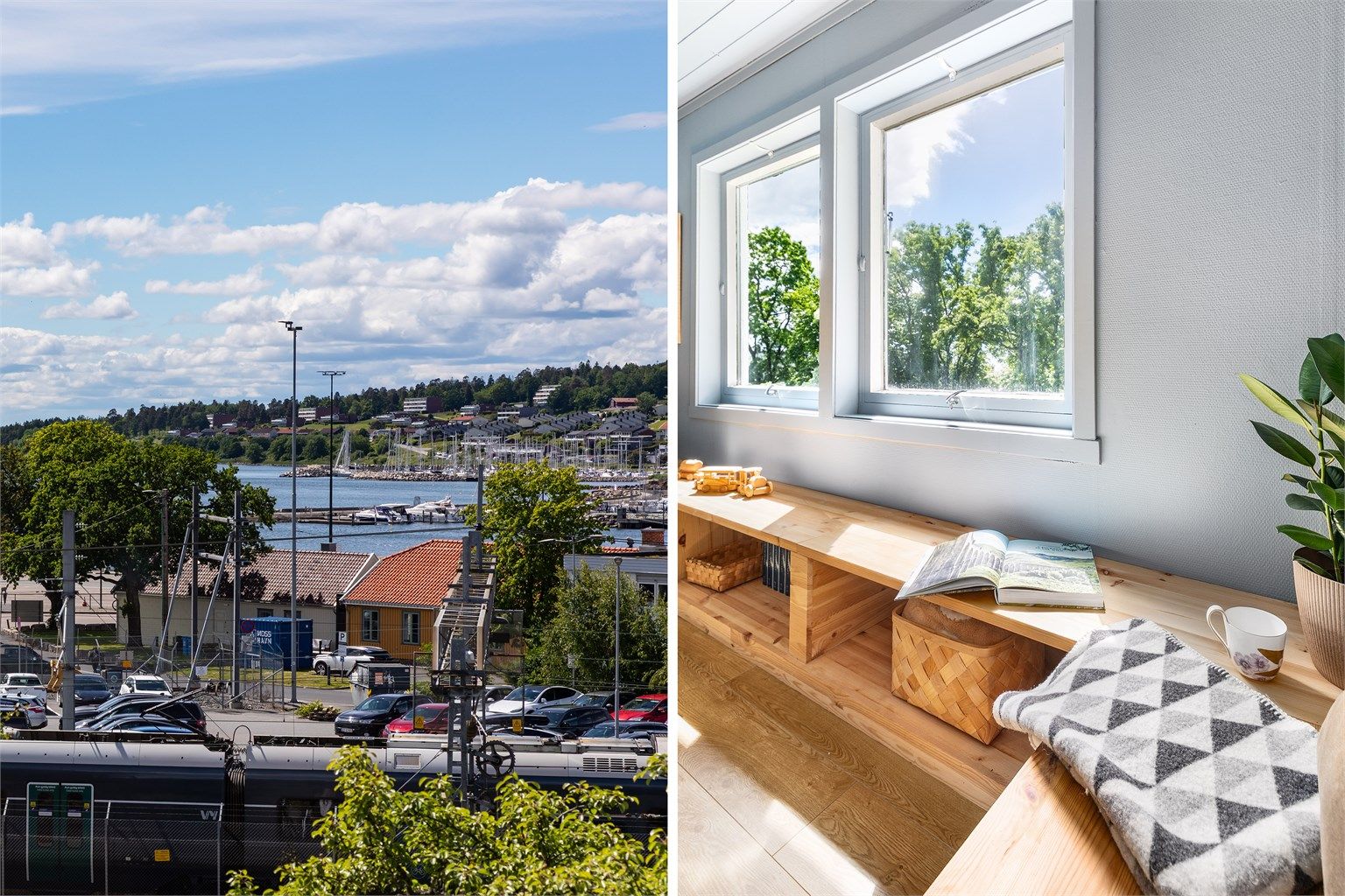 Sittebenkene med smarte oppbevaringsrom er stedsbygget og tilpasset loftstuen.