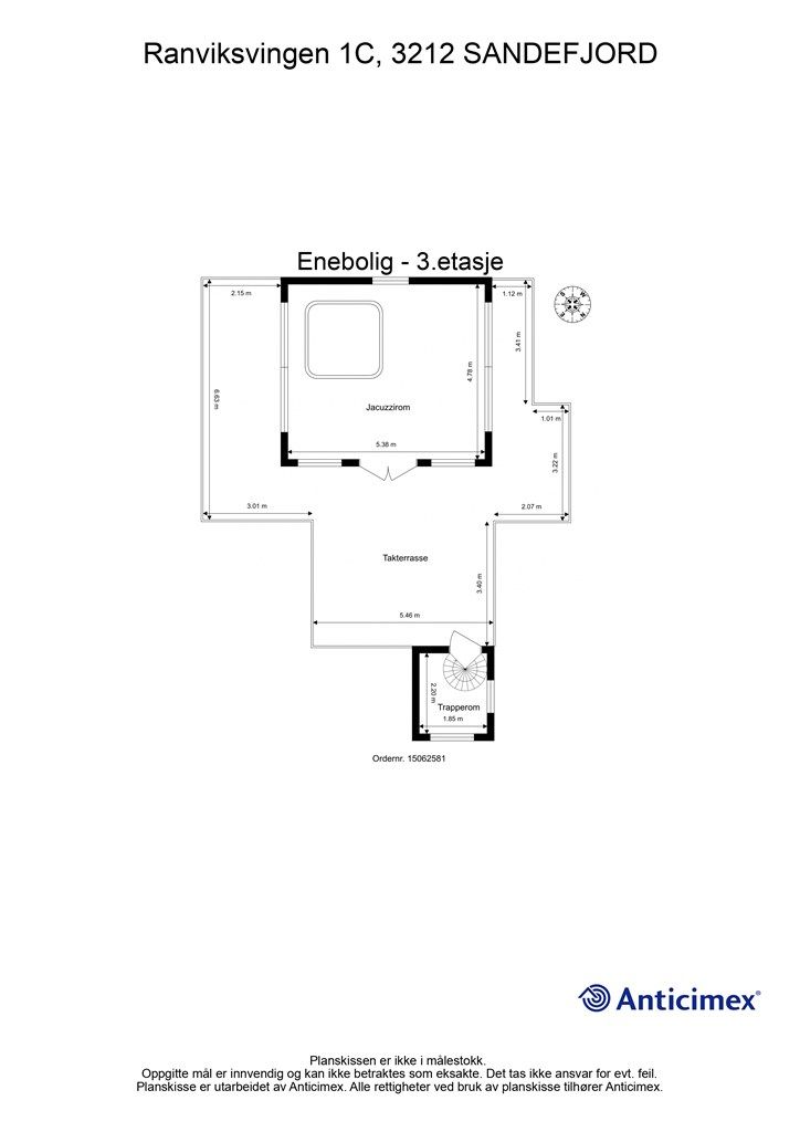 Plantegning 3.etasje. 