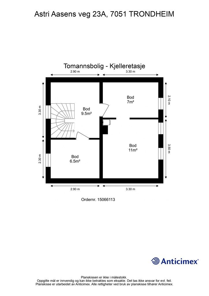 Planskisse kjelleretasje. 