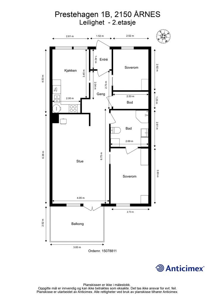 Plantegning - Leilighet. 