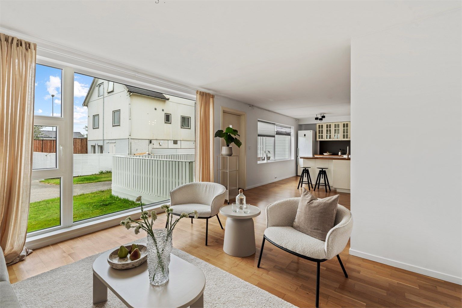 Kjekk og lys leilighet med alt på ett plan.
Foto: Nordbø Foto