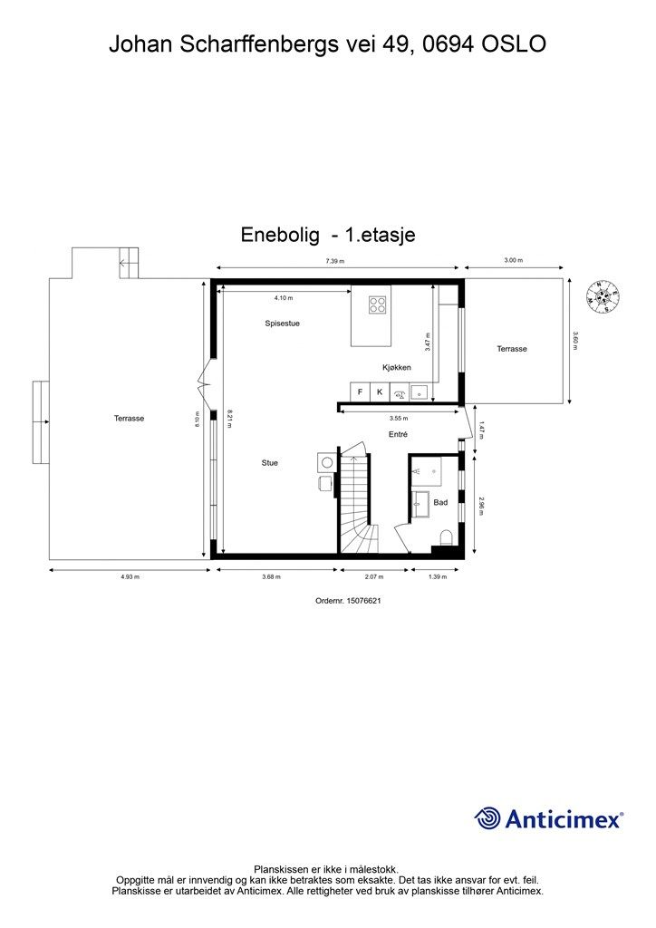 Plantegning - 1. etasje. Alle plantegningene ligger også bakerst i karusellen.