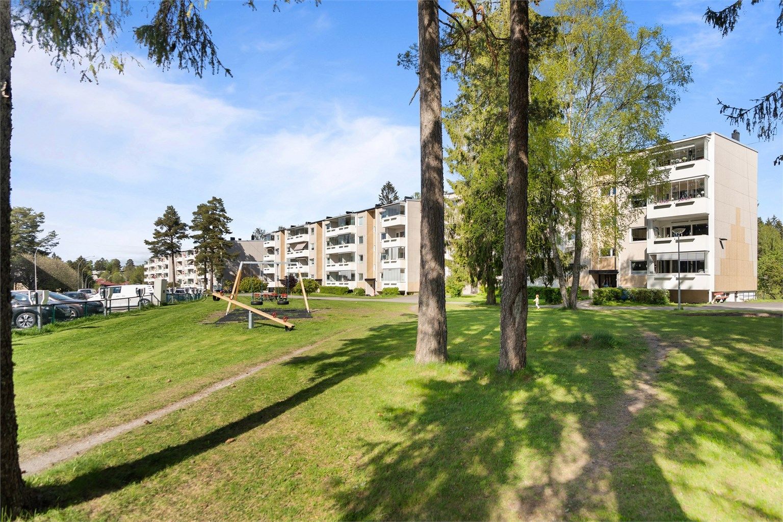 Luftige, grønne fellesområder.