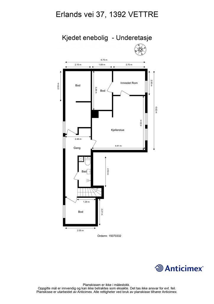 Plantegning underetasje.