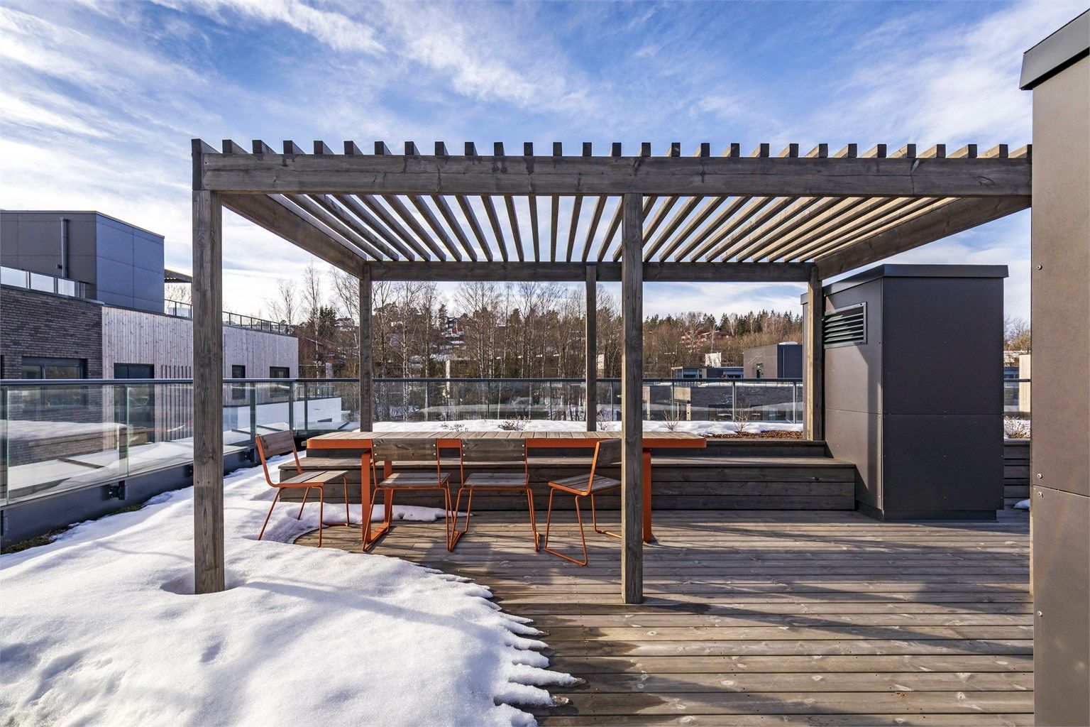 Borettslaget har 3 felles takterrasser til glede for beboerne