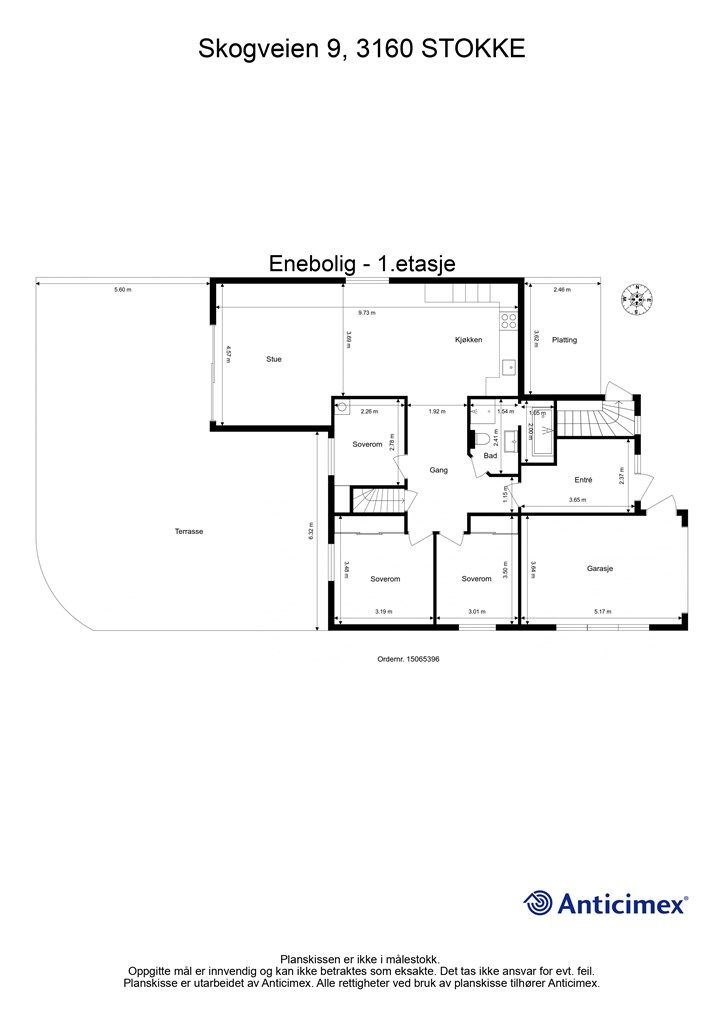 Plantegning hovedetasje