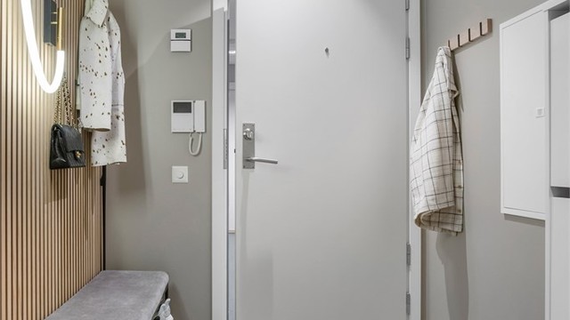 Entré med vannbåren gulvvarme.