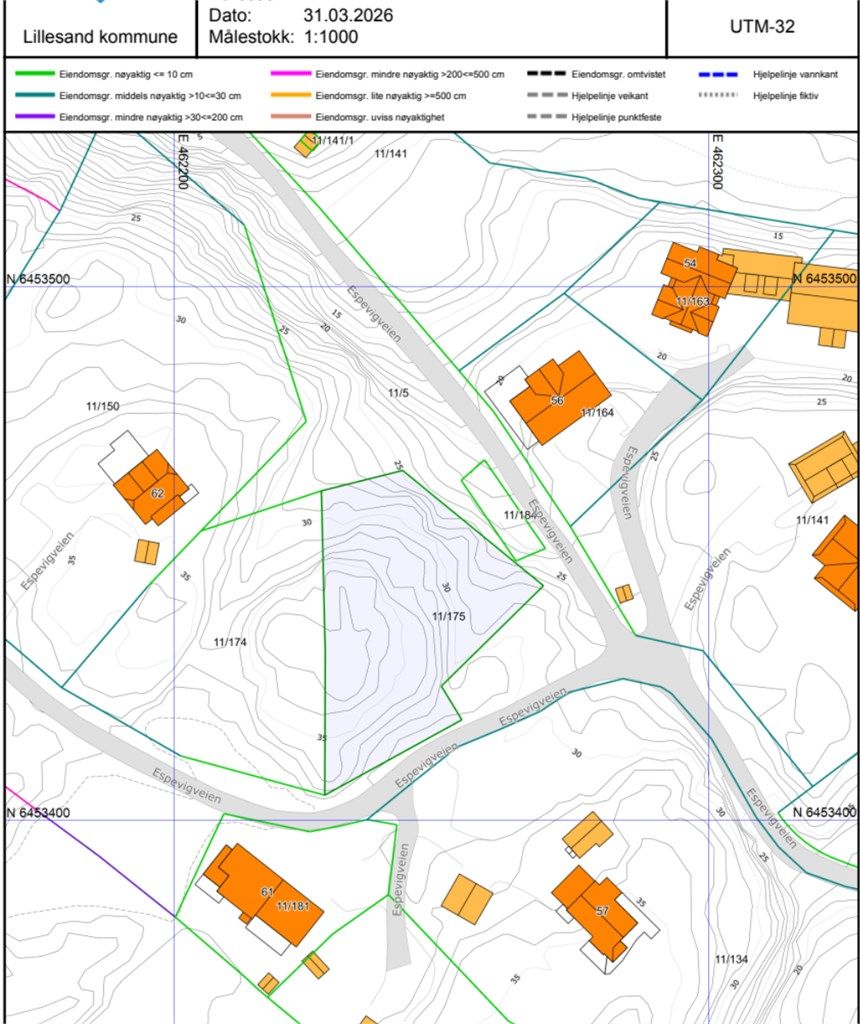 Tomt 175 kart med grenser 