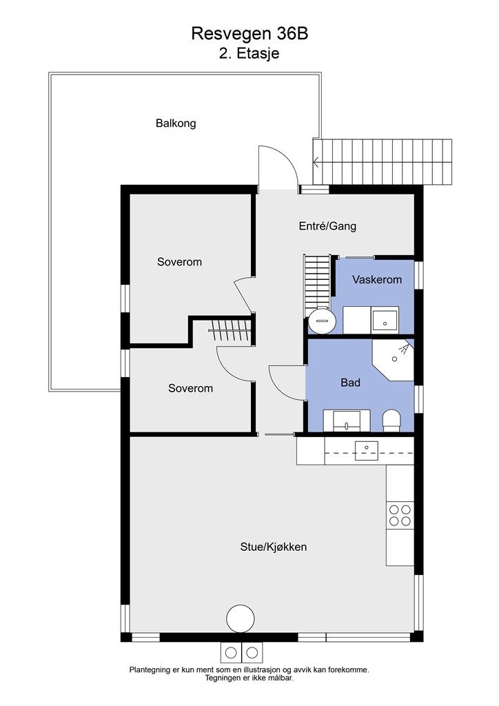 2 D plantegning 2. etasje