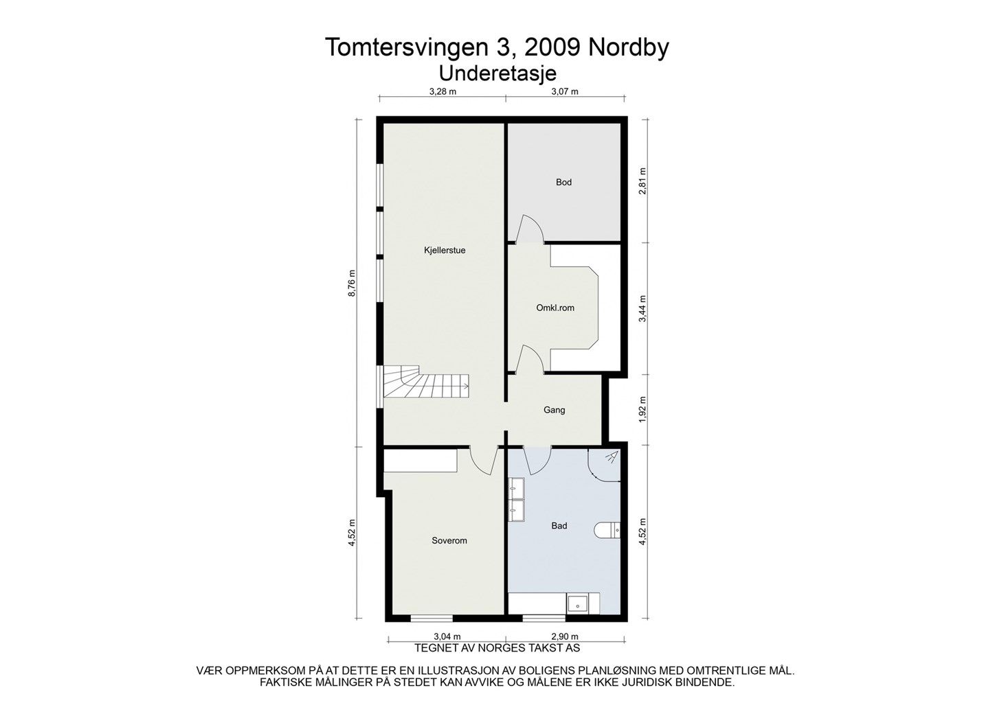 Plantegning- Underetasje