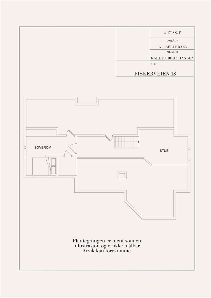 Veiledende skisse av hems og loftsrom.