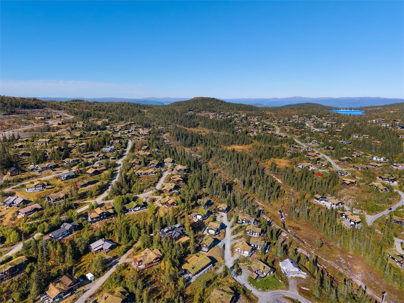 Hyttefeltet har et sammenhengende sti- og løypenettverk like utenfor døren.