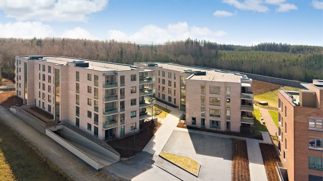 Oversikt over det nye boligprosjektet Skifabrikken på Solberg i Ås kommune.