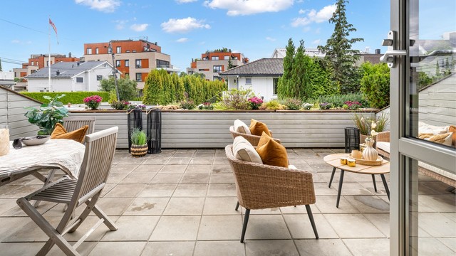 Stor og sydvendt terrasse på 32 kvm