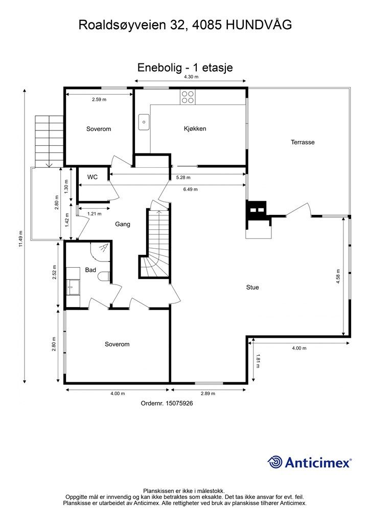 Plantegning 1 etasje.