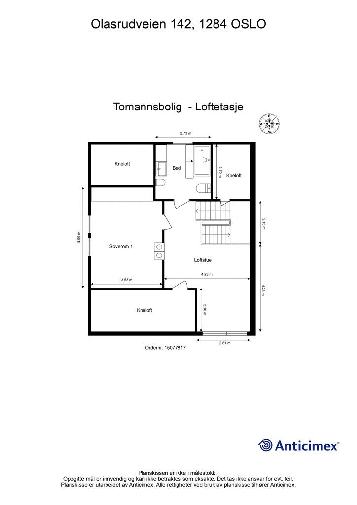 Loftetasjen byr på en egen loftstue, bad og soverom.