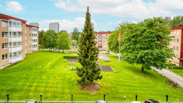 Flott utsyn fra stuevindu.