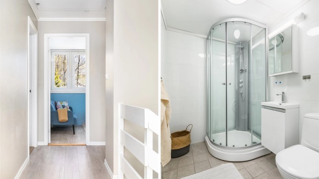 Badet i andre er fra byggeåret og i helhet gitt TG 3. Badet ble i 2020 pusset opp med blant annet nye overflater av fliser, nye møbler og nytt VVS-utstyr. Ytterligere oppgraderinger må påregnes.