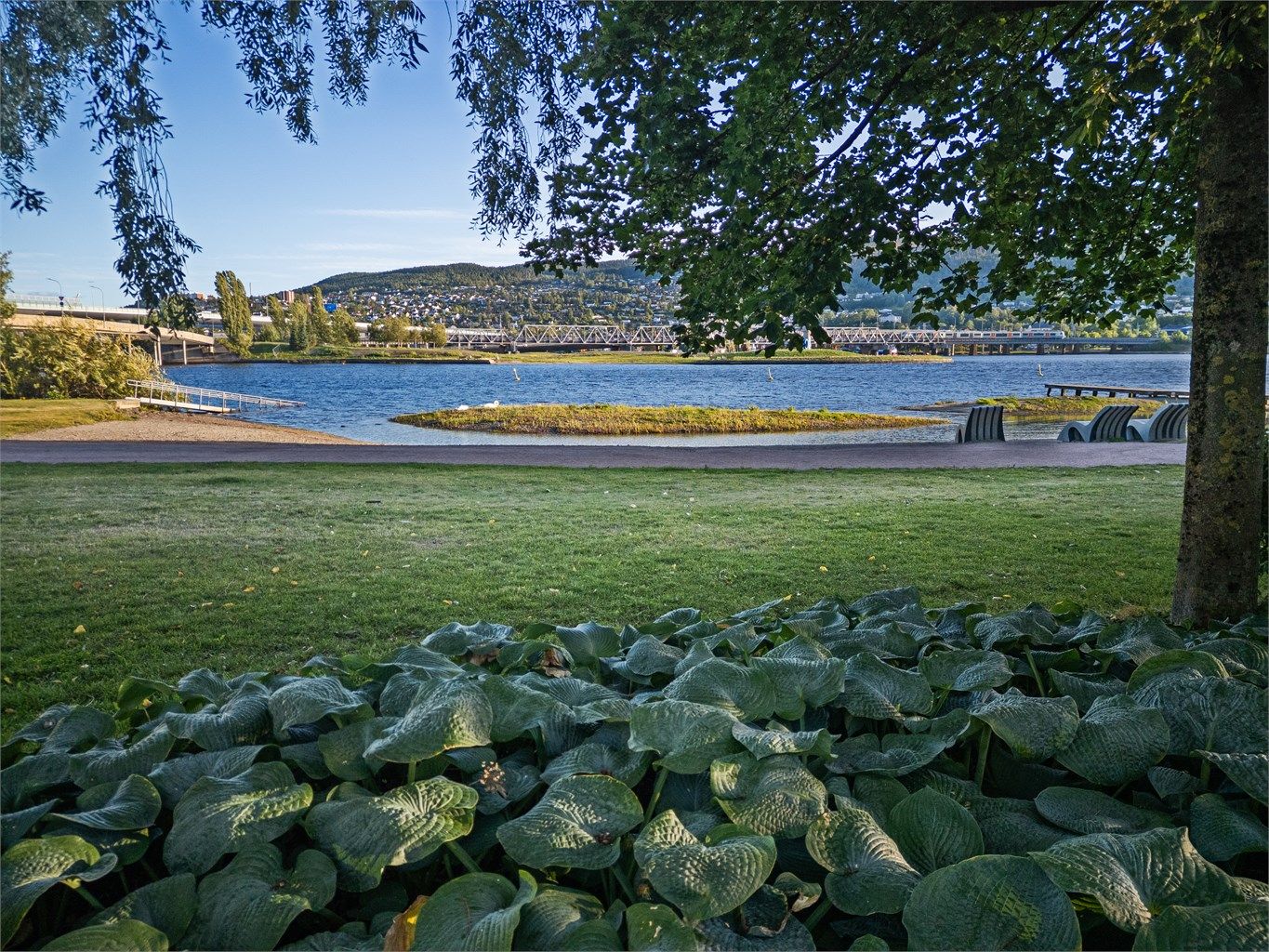 Nyt rolige dager langs elvebredden, kun et steinkast fra egen dør.
