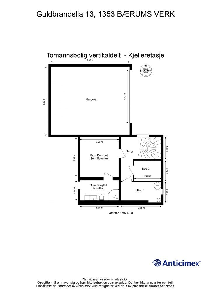 Plantegning Kjelleretasje