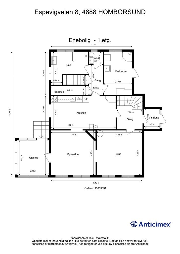 Plantegning 1 etasje 