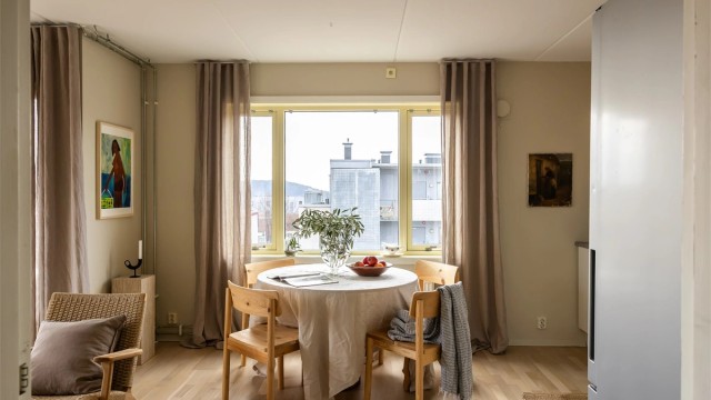 I og med at leiligheten ligger i toppetasjen er det begrenset innsyn