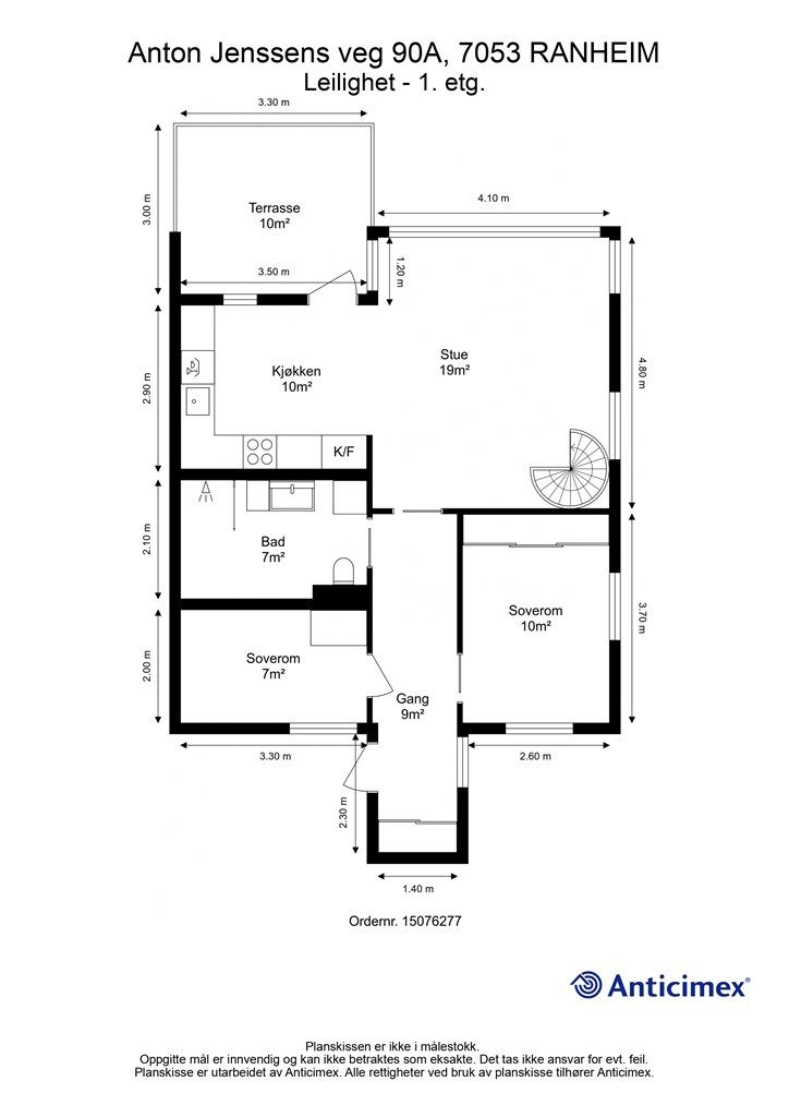 Planskisse 1. etasje. 