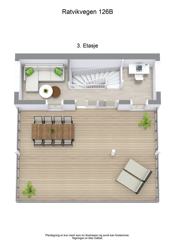 3 D planløsning 3. etasje