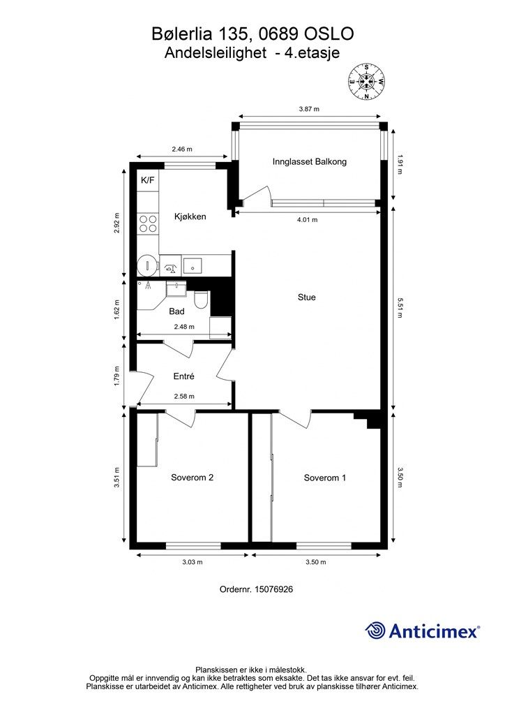 Plantegning - 4. etasje.