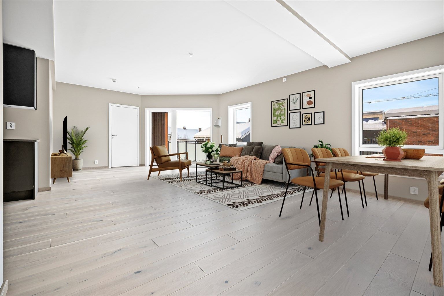 Stue - Rommet er digitalt stylet