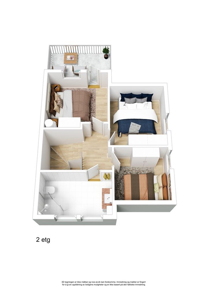 Plantegning 2.etg - 3D