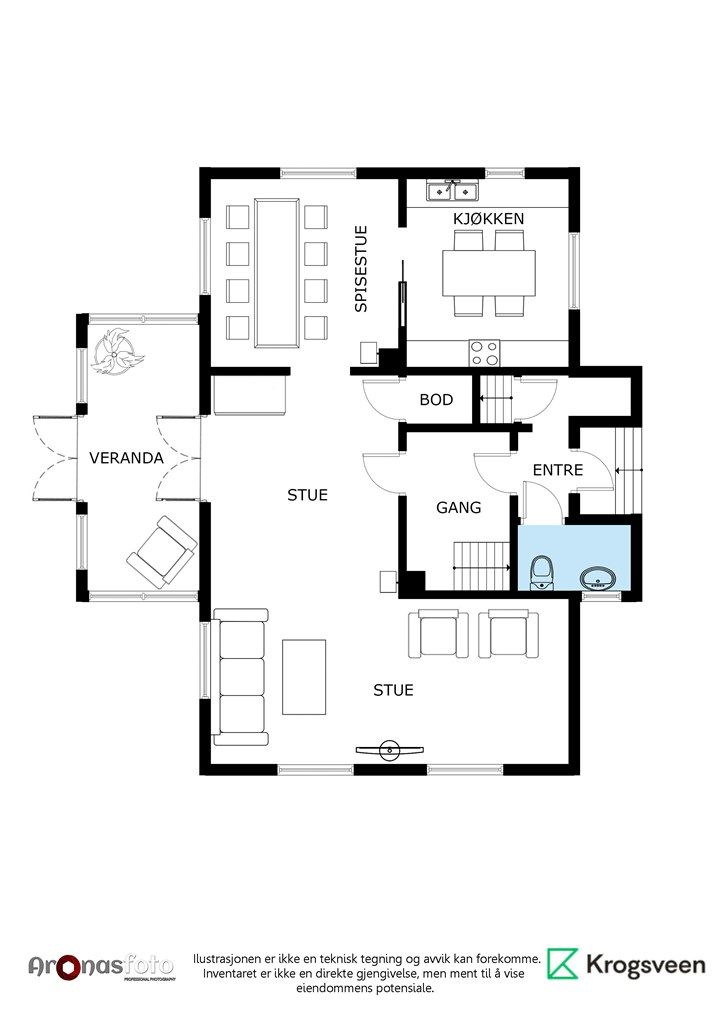 Plantegning 1. etg. - Vestbygdveien 156