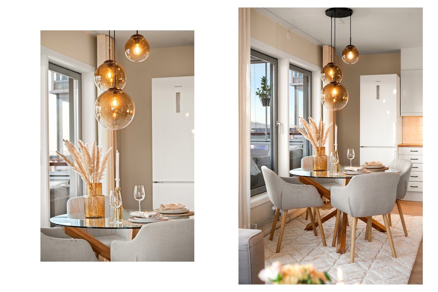 Her ligger alt til rette for trivelige middager med familie og venner.