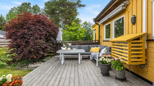 Terrassen er usjenert med lite innsyn