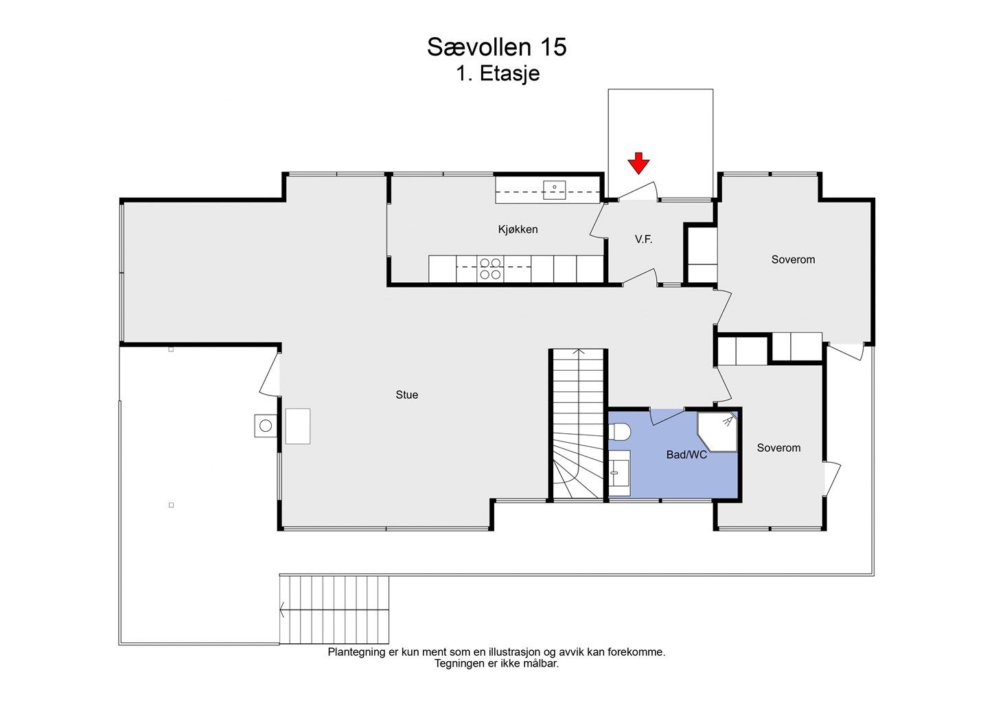 2 D plantegning hovedetasjen