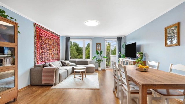 Her får du et koselig rekkehus med attraktiv beliggenhet i rolige og naturskjønne omgivelser på Dikemark.
Foto: Trond Reder