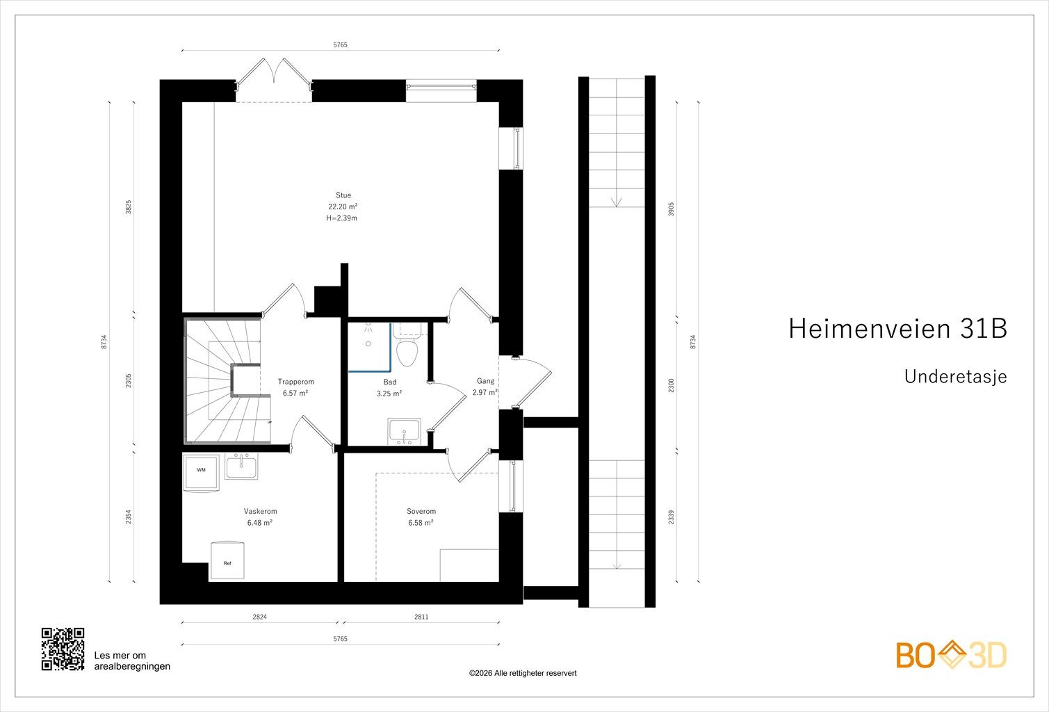 Underetasje - Vi starter med plantegning slik at du kan orientere deg i underetasjen!