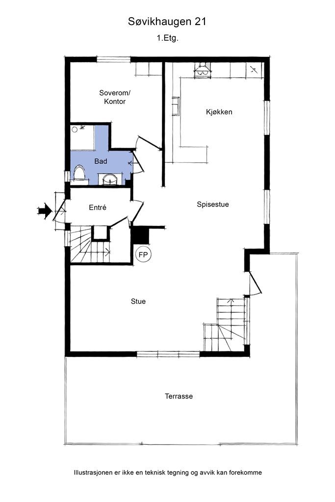 Planskisse av 1. etasje
