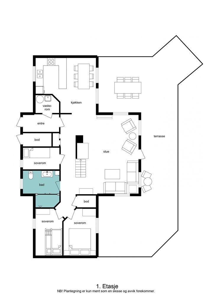 Planløsning 1. etasje