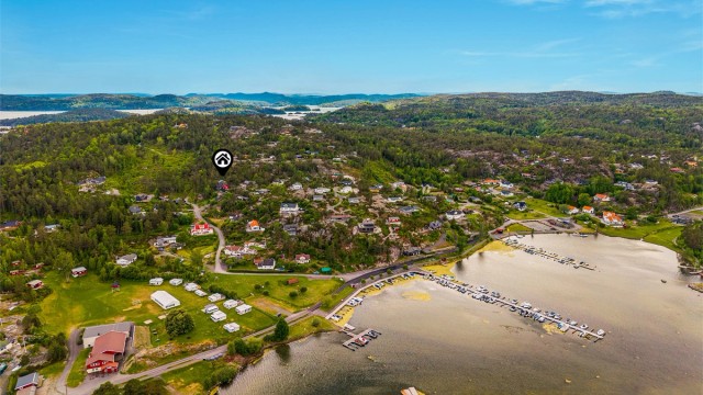 Båtplassen ligger skjermet for vind inne i Sekkekilen.